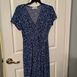 Kaleigh faux wrap fit and flare dress